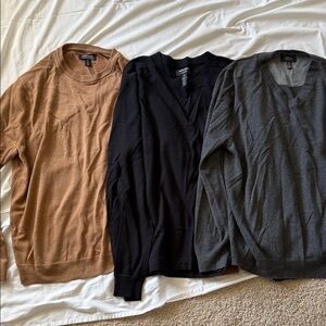 Nordstrom Men’s Crew & V‑Neck Sweaters - Black, Gray, Camel